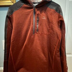 L.L. Bean Gray and Red Fleece Jacket